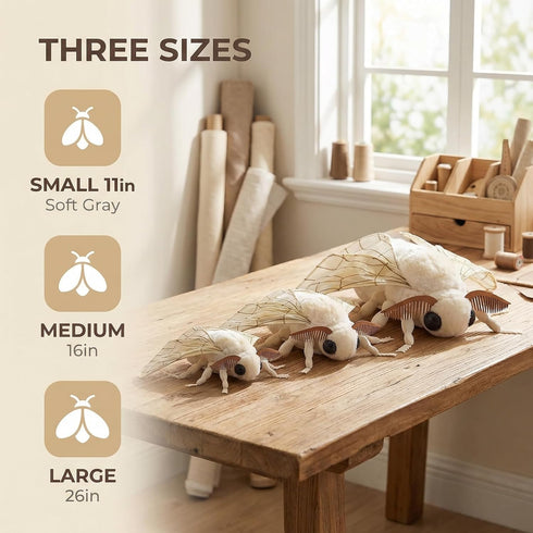 ZHONGXIN MADE 11in, Silk Moth Plush Toy - Lifelike Silk Moth Stuffed Animals Realistic Soft Big Wings Moth Toys