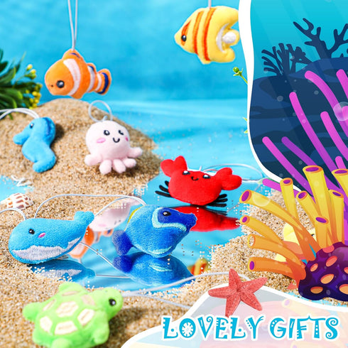 Libima 150 Set Pcs Mini Stuffed Animals Sea Animal Fruit Plush Keychain for Carnival Birthday Classroom Prizes