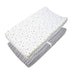 American Baby Company 2 Pack Printed 100% Cotton Knit Fitted Changing Table Pad Cover, Gray Stripes & Sports
