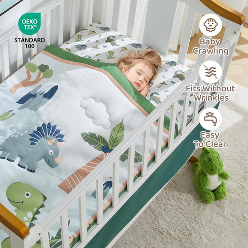 Set 3-Piece Set, Set, Set, Wowelife Dinosaur Crib Bedding for Boys, Premium Baby Crib Bedding Nursery Crib Newborn