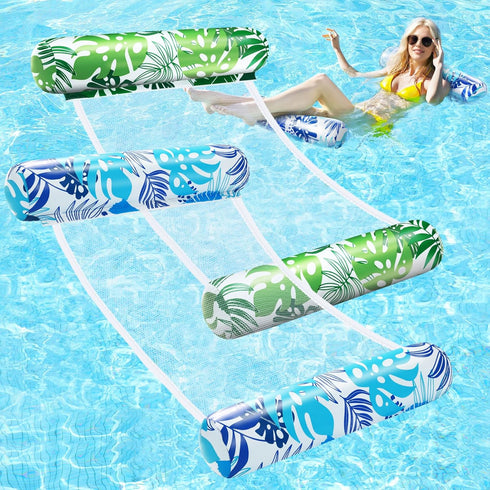 Clothirily Pool Floats - 2 Pack Inflatable Pool Floats Rafts, 4-in-1 Pool Floaties
