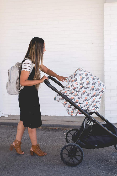 Bison Copper Pearl Multi-Use Cover: Car Seat, Nursing, Stroller - Stretchy Fabric, All-Season, Stylish Designs, Easy