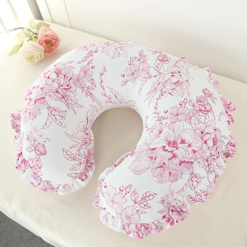 DILIMI Nursing Pillow Cover, Removable Ruffled Pillowcase for Breastfeeding Pillows, Ultra Soft Comfortable Slipcover