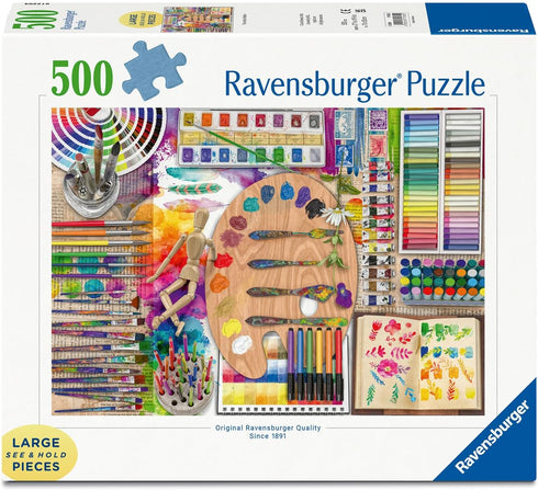 500-Piece Ravensburger The Artists Palette Jigsaw Puzzle | Large Format for Easy Handling | Vibrant and Engaging