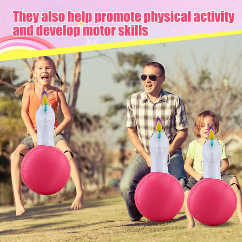 Hiboom 2 Set Bouncy Animals Hopper, Inflatable Bouncing Horse Toys for Boys and Girls, Supports Up to 250 Pounds,