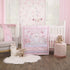 Little Love by NoJo Super Soft Fitted Crib Sheet - Sweet Llama & Butterflies Floral in Pink, Ivory, Lavender, Light