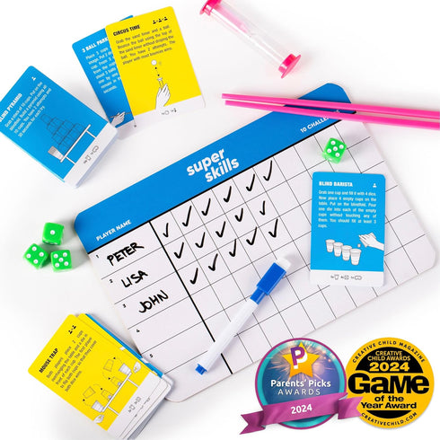 120 Super Skills - Action Game for Competitive People - Beat Your Friends at Challenges - Fun Group Activity for Family