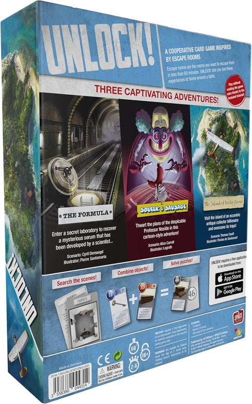 10+, 1-6 1 UNLOCK! Escape Adventures Card Game - Escape Room-Inspired Cooperative Adventure, Fun Family Game for Kids