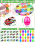 24 Pack Prefilled Easter Eggs with Pull Back Cars, Easter Basket Stuffers Toys Colorful Racing Vehicle for Kids Boys