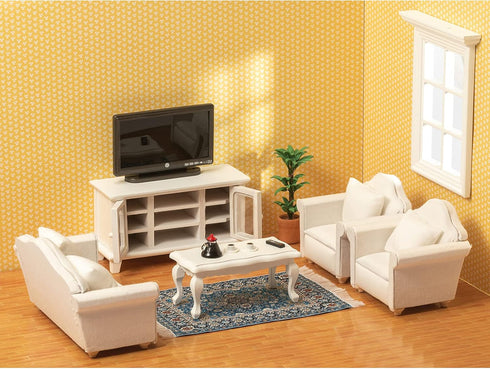 1 12 Set SAMCAMI Miniature Dollhouse Furniture Scale - Wooden Dollhouse Furniture for Dollhouse Living Room - Doll
