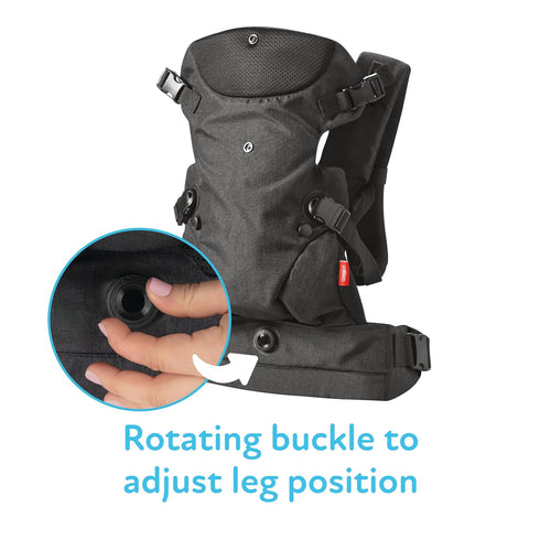 3 Nuby Baby Carrier with Carry Positions, Adjustable Leg Support for M Position, Padded Shoulder Straps & Waist Belt