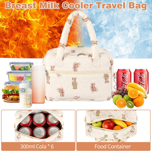 Momcozy,Cotton Wearable Breast Pump Bag - Portable Pumping Bag With Cooler Compartment Compatible With Quilted Breast