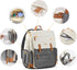 Backpacks Ramhorn Diaper Bag Multifunction Travel for Mom with Insulated Pockets and Laptop Compartment, grey