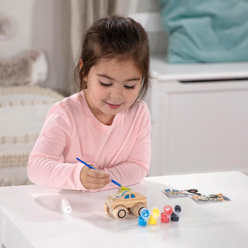 Melissa & Doug Created by Me! Paint & Decorate Your Own Wooden Vehicles Craft Kit, 2 Pack – Monster Truck, Train