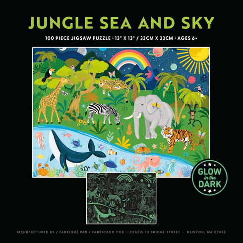 Ceaco Glow in The Dark Jungle, Sea & Sky, 100 Piece Jigsaw Puzzle