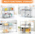 4 Pack Countertop Baby Bottle Organizer, Bottle Storage Organizer Baby with Labels, Clear Stackable Storage Drawers