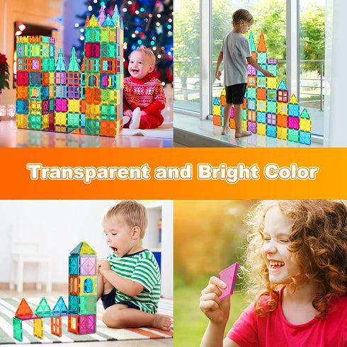 Bmag Magnetic Tiles Toys for Kids - Starter Set 3D Magnet Building Blocks for 3+ Year Old Boys and Girls