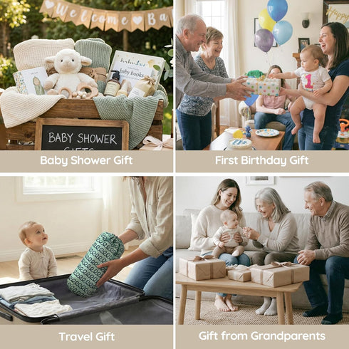 6-36 Toddler Booster Seat for Dining Table & Kitchen Chair - Portable Foldable with Removable Tray, Baby Camping Chair