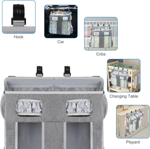 Accmor Changing Table Diaper Organizer, Hanging Diaper Caddy Organizer Stacker for Cribs Changing Table Playard Wall