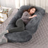 Elover 57" U-Shaped Full Body Pregnancy Pillow for Sleeping Maternity Pillow with Removable Cover, Support for Back