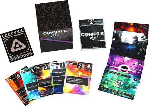 Greater Than Games: Compile: Main 1 - Area Control Strategy Card Game for 2 Players, Competing AI, Ages 14+, 20 Min