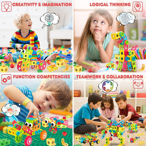 195 3 4 5 6 7 8 9 10 Sets NXONE PCS Educational STEM Toys for Boys and Girls Ages Construction Building Blocks Toy