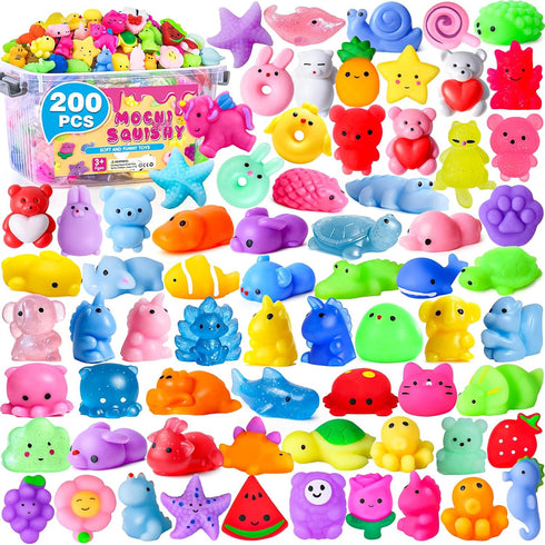VISCOO 200 Pack Squishy Toys, Mochi Squishy Bulk, Kawaii Squishies Party Favors