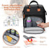 Backpack Diaper Bag for New Parents, Large Capacity Baby Travel Bag with Bottle Holders, Multiple Compartments (Black)