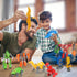 HSEONEJIA 5 1 6-12 in Dinosaur Transforming Robot Toys, Wars Rescue Deformation Combination Dino Action Figures