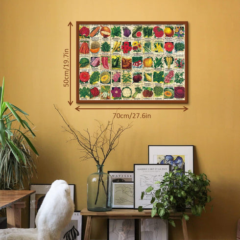 Vintage Plant Puzzle 1000 Pieces for Adults - Heirloom Seeds Flower Jigsaw Puzzles
