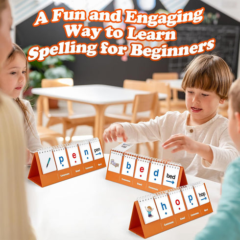 CVC Word Games, Phonics Flash Cards for Preschool Kindergarten, Learn to Read, Educational Toy for Speech Therapy