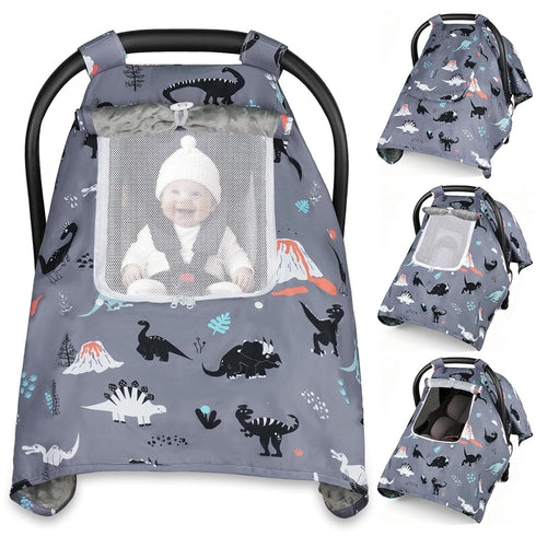 Car Seat Cover Baby, Carseat Covers Baby with 2 Layers Breathable Zipper