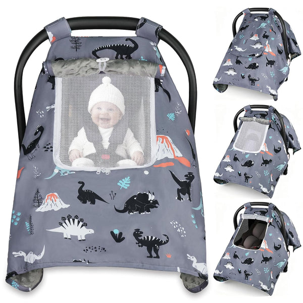Car Seat Cover Baby, Carseat Covers Baby with 2 Layers Breathable Zipper