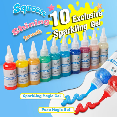 Magic Water Elf Toy Kit - Aqua Fairy Water Gel Kit with 20 Magic Gels & 10 Sea Creature Molds for Kids Arts & Crafts
