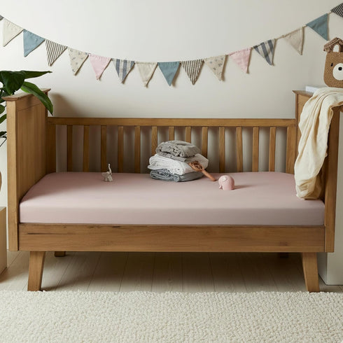 Muslin Fitted Sheet & Jersey Waterproof Mattress Protector | GOTS Certified Organic Cotton | Crib
