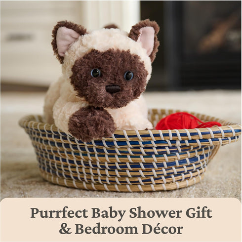 0 9 GUND Bootsie Siamese Kitten Plush Toy, Premium Cat Stuffed Animal for Ages and Up, Cream/Brown