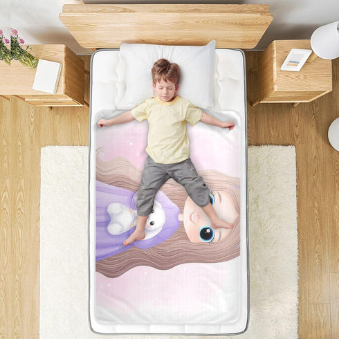 siphylline 52" 34" Cute Cartoon Girl Extra Large Resuable Changing Pad Covers Highly Absorbent Diaper Changing Pad