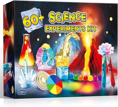 UNGLINGA 60+ Science Experiments Kits for Kids, Boys & Girls STEM Activities with Chemistry Set & Erupting Volcano