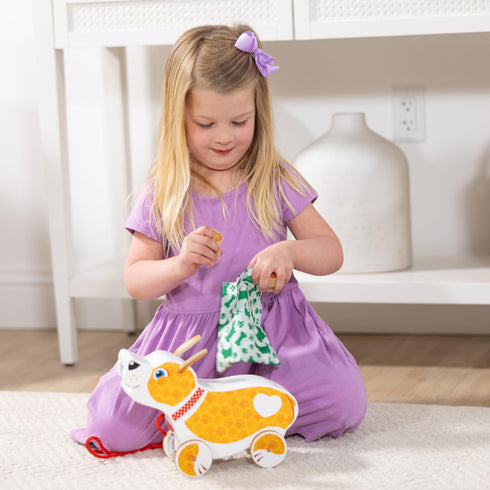 Set 3+ Melissa & Doug Feed, Walk & Poo Pup Wooden Preschool Pull Toy Play Ages - FSC Certified