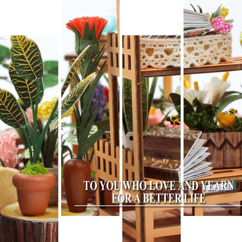 1:24 INSGEN DIY Handmade Miniature Furniture, Wooden Diorama Book Nook House Kits Build Crafts for Adults, Miniature