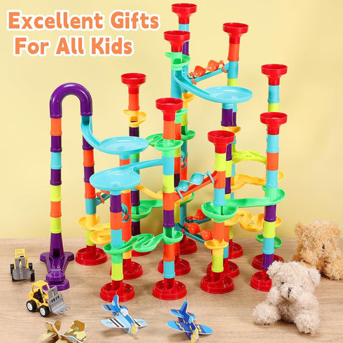 197Pcs Marble Run - Marble Maze Game Construction Building Blocks Toy for Kids, Educational Learning Toy for Boys Girls