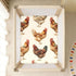 CZXW 52" 28" Farmhouse Roosters Crib Sheets Fitted x Natural Cotton Soft & Breathable for Baby Crib Mattress