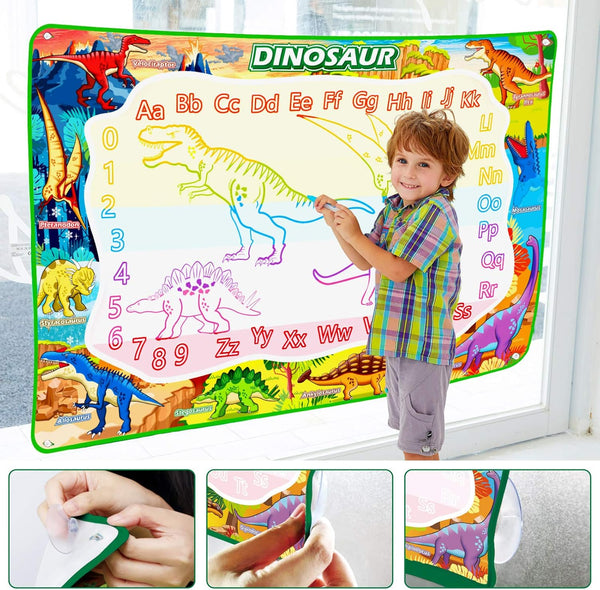 Jasonwell Aqua Water Doodle Mat 60x40 Inches, Large Magic Drawing Mat for Kids Age 2-8, Educational Christmas Birthday