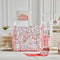 Shxime 3 Piece Floral Crib Bedding Set, Soft Quilted Baby Comforter with Fitted
