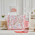 Shxime 3 Piece Floral Crib Bedding Set, Soft Quilted Baby Comforter with Fitted