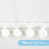 TILLYOU Ruffled Baby Crib Skirt with Pompoms, 28”x 52”, 14'' Drop, White for Girls and Boys
