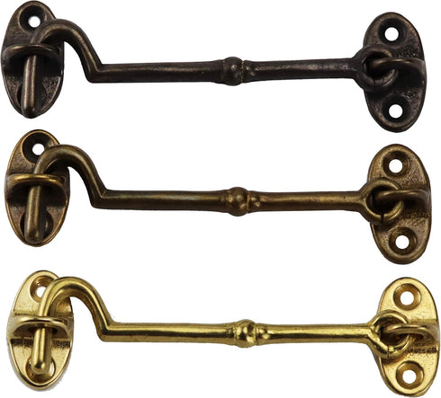 5.5” Privacy Hook and Eye Latch, Easy Lock for Barn Door, Set of 2