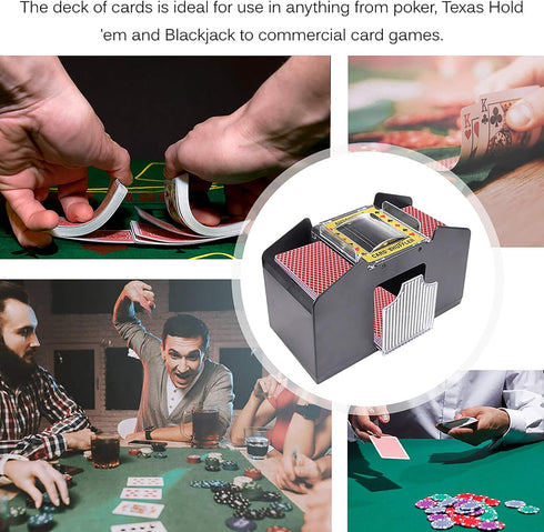 S SUNSBELL Automatic Card Shuffler - Battery Operated Poker Shuffling Machine for Five Crowns, Poker, Blackjack