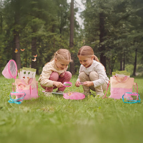 2-Person Set 3+) ROBOTIME Bug Catcher Kit for Kids - Complete Pink Outdoor Explorer with Double Tools for Siblings