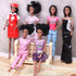6 Set 11.5" Pack Liberty Imports of African American Black Toy Dolls - Premium Fashion Style Diversity Role Play Dolls